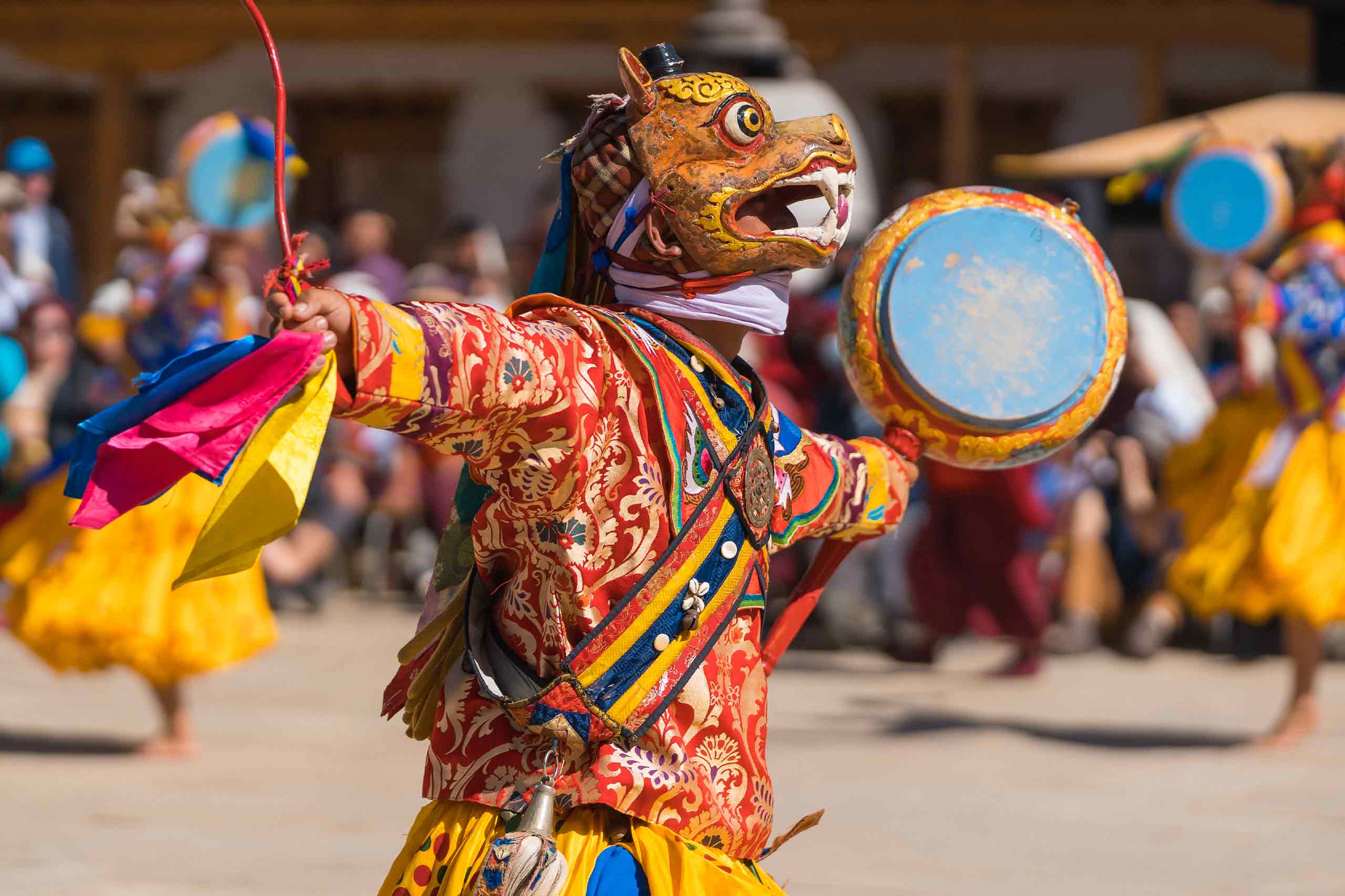 Join locals in attending Tshechus to cleanse defilements and receive blessings for peace, happiness, and good fortune.